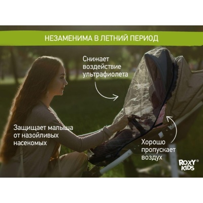 Москитная сетка для колясок универсальная Roxy Kids RMN-003 чёрный 03
