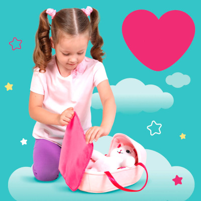 Мягкая игрушка Котик 11 см в переноске с пайетками Fluffy Family 682306 4