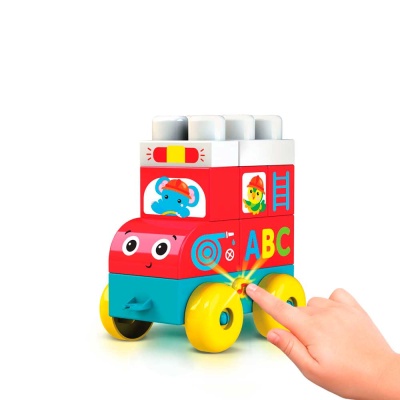 Конструктор для малышей Talky Blocks кнопочка Пожарная машинка Азбукварик 1
