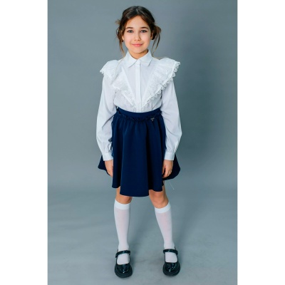 Блузка школьная для девочки Deloras C64219 белая 2