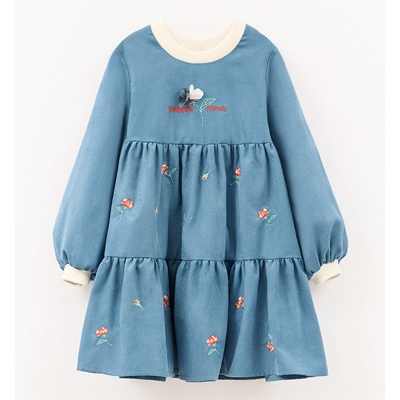 Платье вельветовое деним для девочки Bellbimbo 253009 2