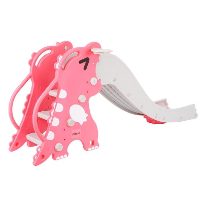 Детская горка с баскетбольным кольцом Дино Pituso L-NLL03 коралл 03