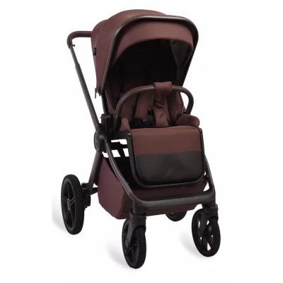 Коляска 2 в 1 Peppy Monaco Plus Burgundy рама коричневая 03