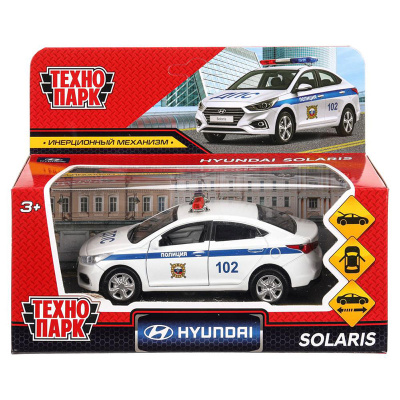 Игрушка машинка металлическая Hyundai Solaris Полиция Технопарк SOLARIS2-12POL-WH 5