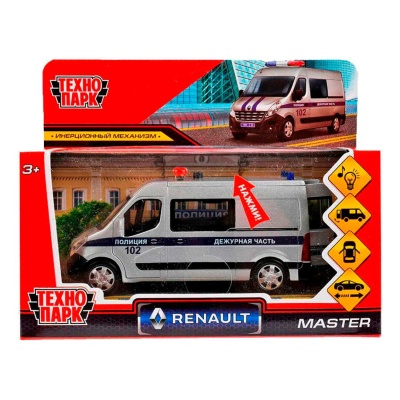 Машинка металлическая Renault Master Полиция Технопарк MASTER-14SLPOL-SR 4