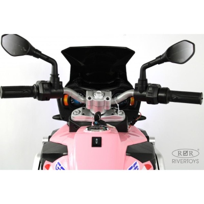 Детский электромотоцикл RiverToys М111БХ розовый