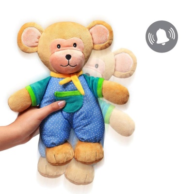 Мягкая игрушка-обнимашка с погремушкой Обезьянка Eric BabyOno 623