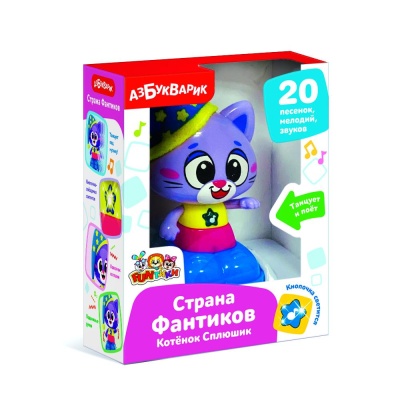 Музыкальная игрушка Страна Фантиков Котенок Сплюшик Азбукварик 2912