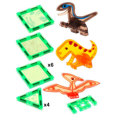 Магнитный конструктор Динозавры 16 деталей On time 45191 2