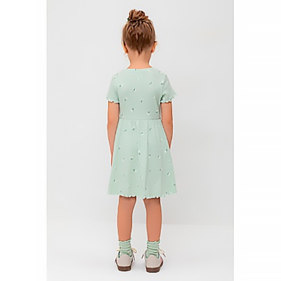 Платье летнее Crockid КР 5793 пастельно зеленый милые цветочки к545 3