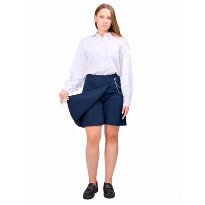 Шорты юбка школьные для девочки Синяя Мода W4816-G39 синие 2