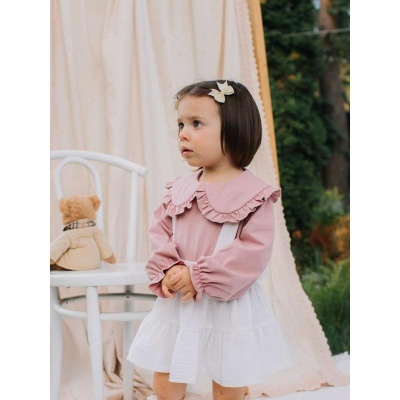 Блузка с воротником Mimilav пудровый 05