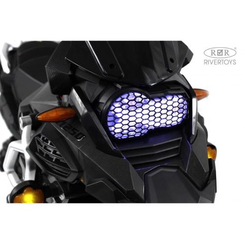 Детский электромотоцикл RiverToys М008БХ серый фото 17