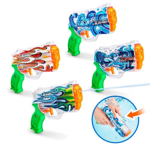 Набор водных бластеров X-Shot Water Фаст Филл Нано Скин 4 штуки Zuru 11857 фото 2
