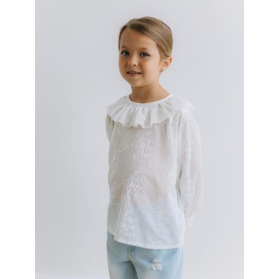 Блузка с вышивкой Mimilav молочный 04