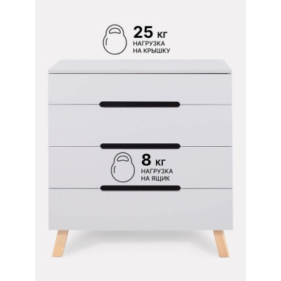 Комод пеленальный с органайзером Rant Indy Pro 800/4 Crystal Beige