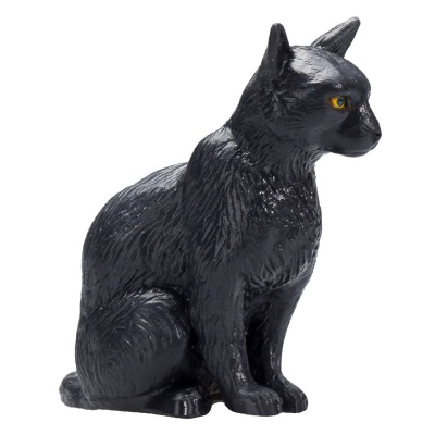 Фигурка Кошка чёрная сидящая Konik AMF1094