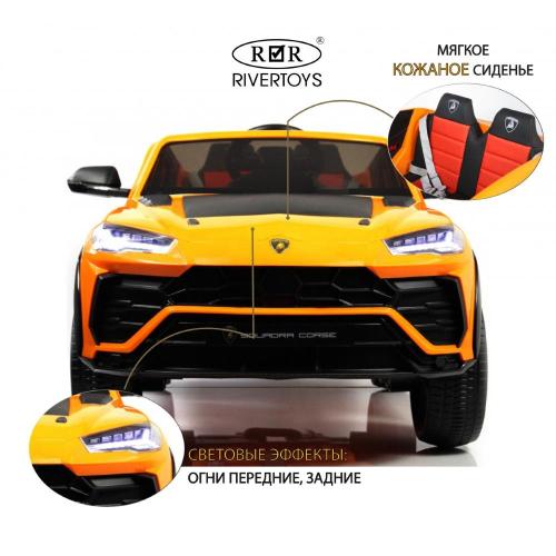 Детский электромобиль Lamborghini Urus RiverToys E777EE оранжевый фото 13