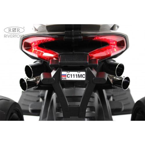 Детский электромотоцикл RiverToys C111MC серый фото 7