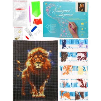Алмазная мозаика Величественный лев 30х40 см полное заполнение Рыжий кот НД-0384 2