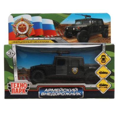 Машина Армейский внедорожник Пикап Технопарк HUMVEPICKUP-12-BK 3