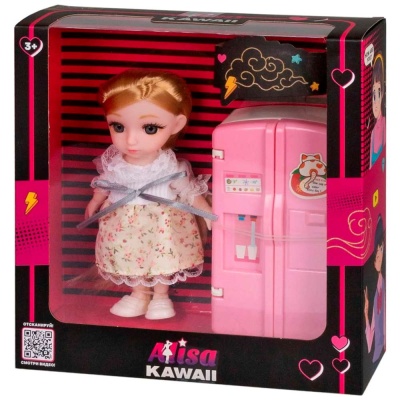Кукольный набор кукла Alisa Kawaii mini 15 см Кухня 1TOY Т24359