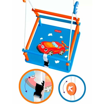 Качели деревянные Комета с рисунком Машинка Moby Kids 962266 2