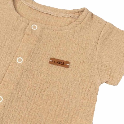 Комбинезон песочник с коротким рукавом Leo 2021А-8 бежевый 3