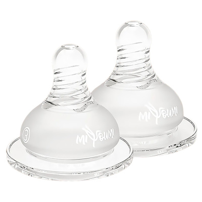 Соски для бутылочек средний поток 2 штуки Miyoumi TEAT02/6m 1