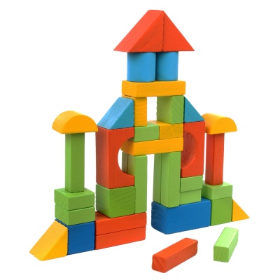 Деревянный конструктор для малышей 35 элементов Фабрика фантазий 71232 1