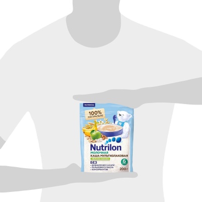 Каша молочная мультизлаковая яблоко банан 200гр Nutrilon 1