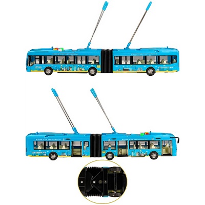 Игрушка инерционная Троллейбус звук свет Рыжий кот 1995405 2