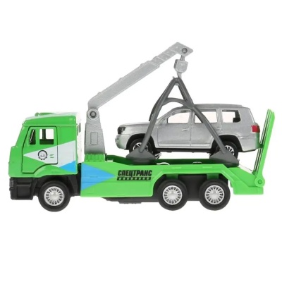 Машинка металлическая Камаз эвакуатор  с машиной Toyota Land Cruiser Технопарк SB-17-24-R-WB 3