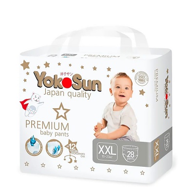 Подгузники-трусики YokoSun Premium XXL 15-23 кг 28 шт 7