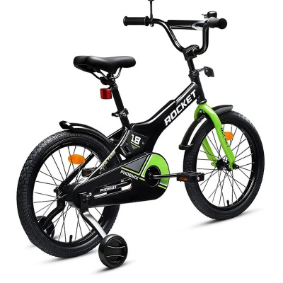 Велосипед двухколёсный 18 Rocket Phoenix 18.PHOENIX.BK/GN.26 чёрно-зелёный 03