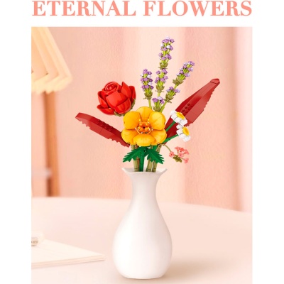 Конструктор Красно жёлтый букет 574 детали Loz 4603_MK 3