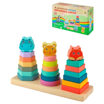 Деревянная пирамидка Рыжий кот И-4015 4