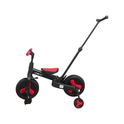 Велосипед-беговел с родительской ручкой Velobibi Орион ВЛ-2642 чёрно-красный 02