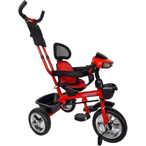 Велосипед трёхколёсный с родительской ручкой Velobibi Марс ВЛ-0612 красный фото 5