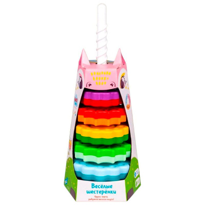 Игрушка пирамидка Веселые шестеренки Genio Kids SPIN01R
