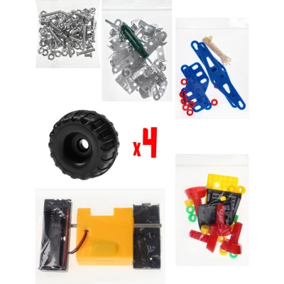 Конструктор металлический № 17 Изобретатель 181 деталь на батарейках Рыжий Кот К-8419 2