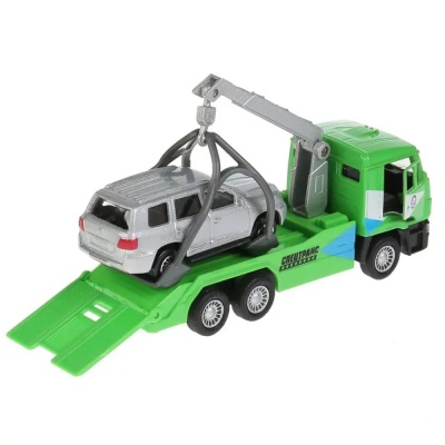Машинка металлическая Камаз эвакуатор  с машиной Toyota Land Cruiser Технопарк SB-17-24-R-WB 4
