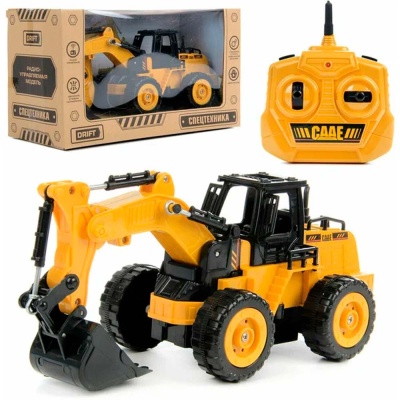 Колесный Экскаватор радиоуправляемый масштаб 1:32 с управляемыми подвижными деталями Sharktoys 83582