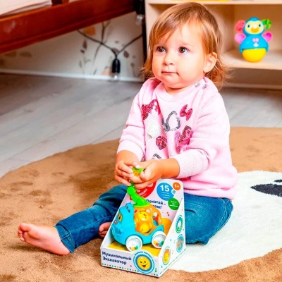 Музыкальная развивающая игрушка Музыкальный Экскаватор Люленьки Азбукварик 2967