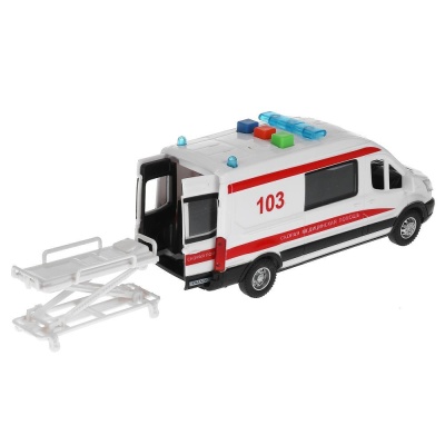 Машинка Ford Transit Скорая помощь Технопарк TRANSITVAN-16PLAMB-WH 02
