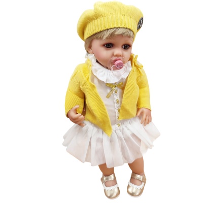 Интерактивная кукла Реборн Малышка в платьице Yeez Wood JX-298-25