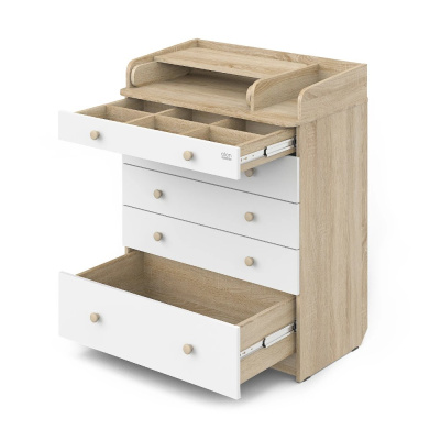 Комод пеленальный раскладной Атон Leo дуб сонома-белый 02