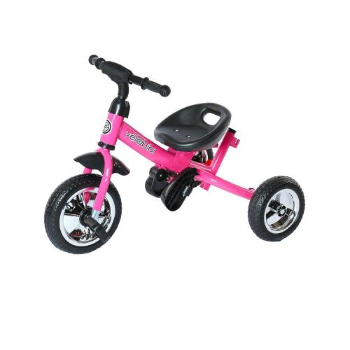 Велосипед трёхколёсный с родительской ручкой Velobibi Меркурий ВЛ-0868 розовый фото 2