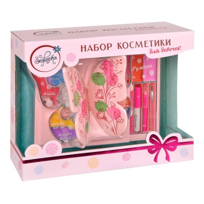 Набор косметики для девочек в кейсе Крылья бабочки Зефирка K-0046 4