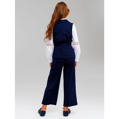 Костюм школьный для девочки жилет и брюки Синий Мир W9021A-G39 синий 5